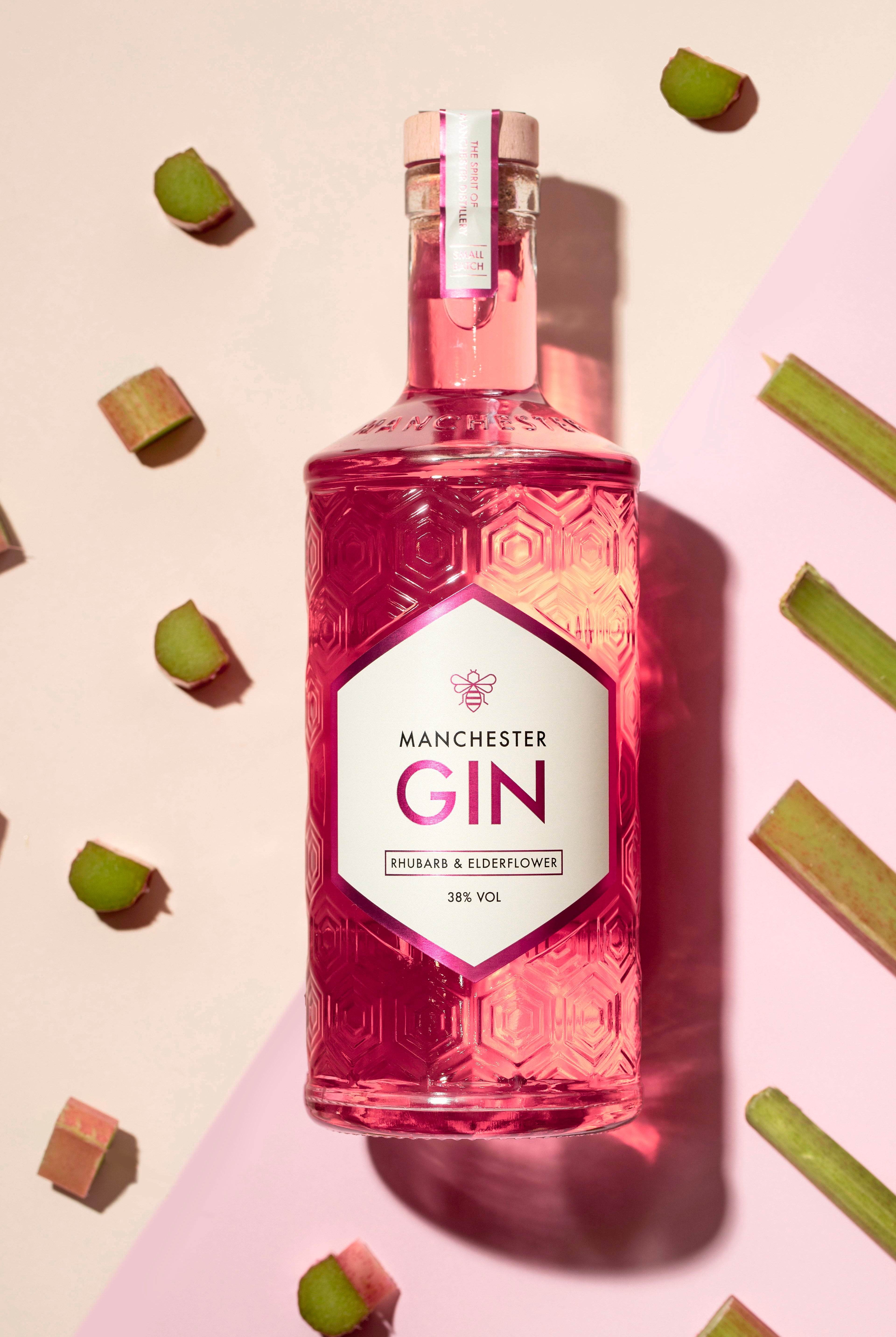Manchester Gin Rhubarb & Elderflower - The Spirit of Manchester Distillery