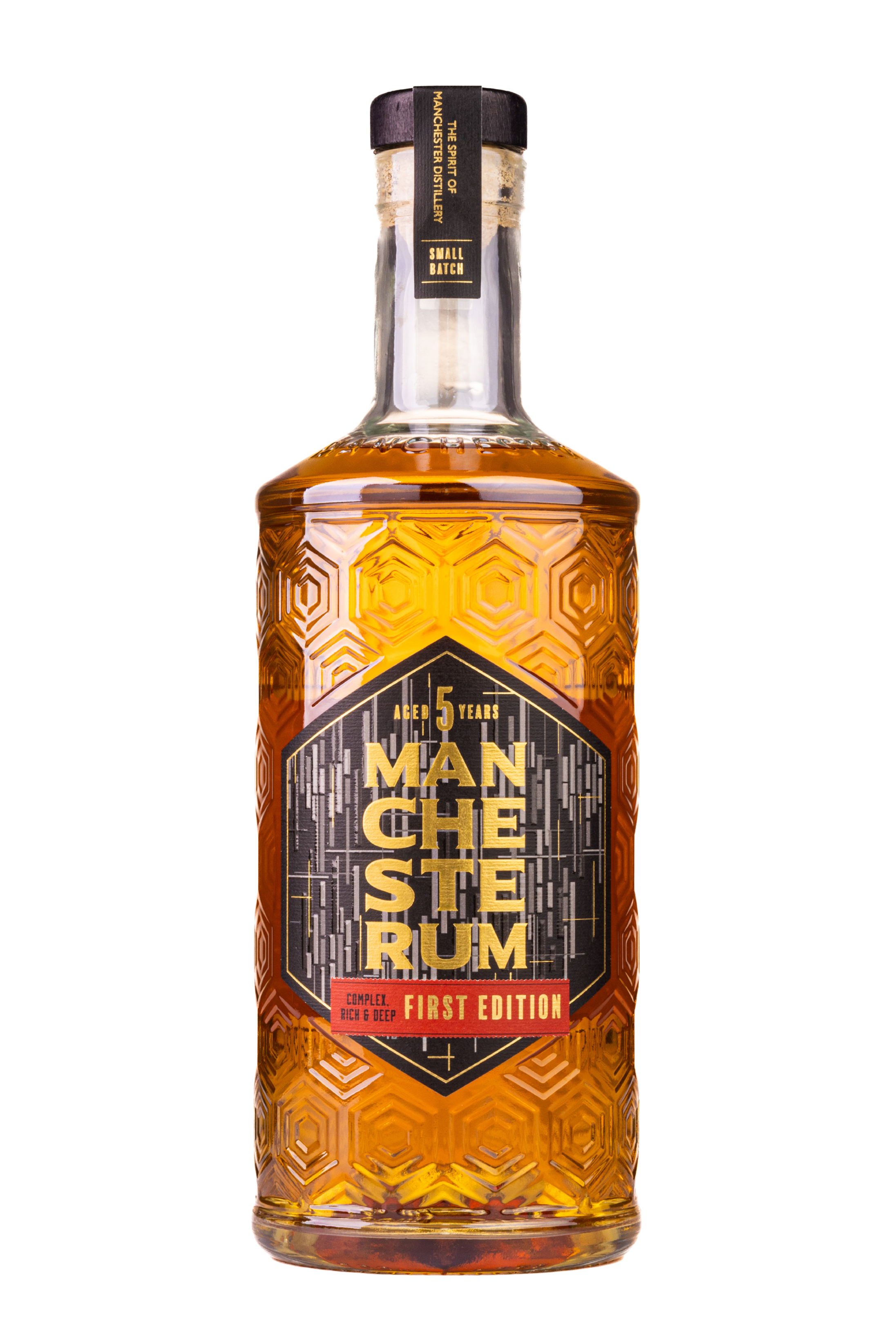 Manchester Rum First Edition – premium aged spiced rum crafted by The Spirit of Manchester Distillery