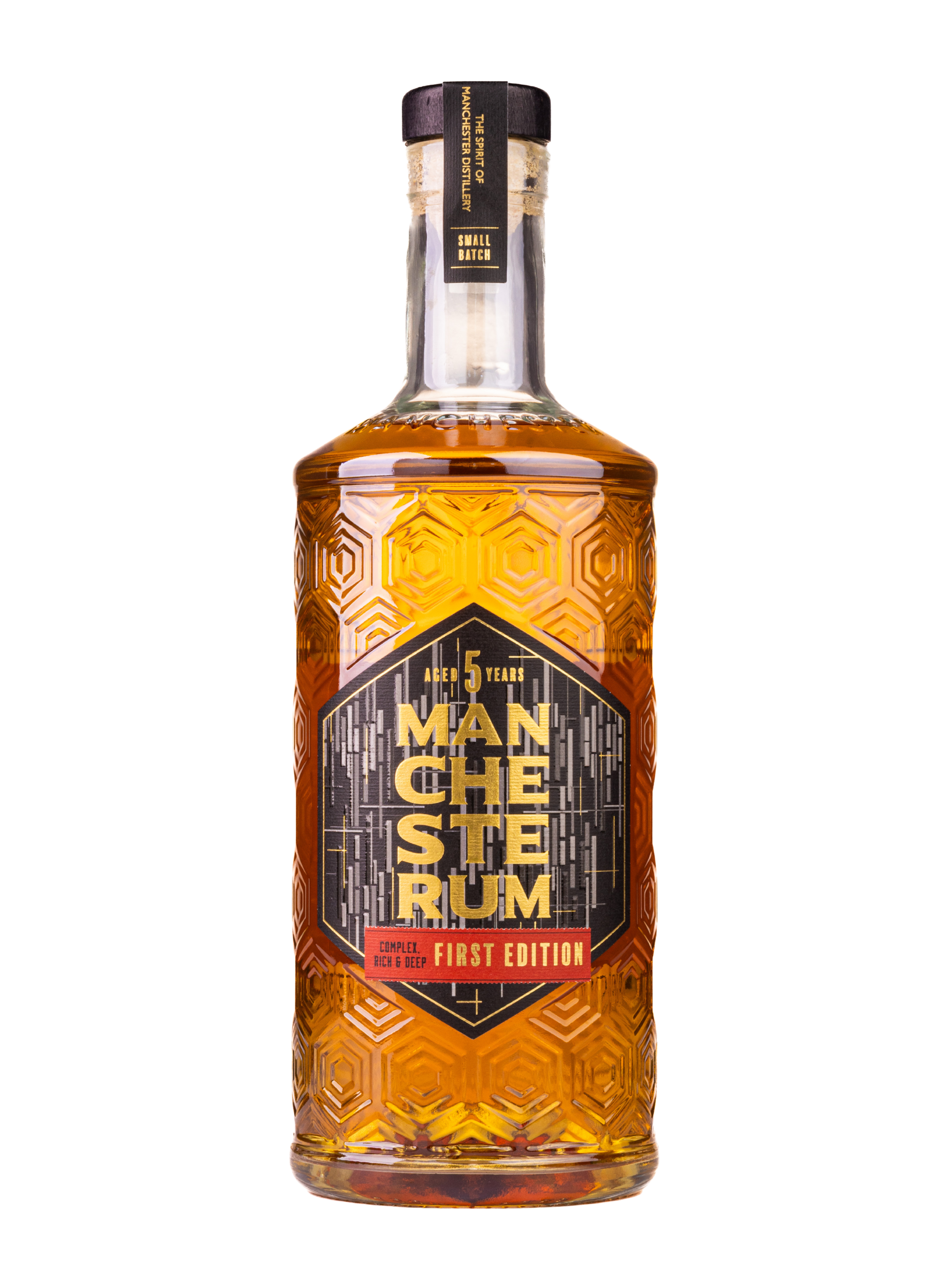 Manchester Rum First Edition – premium aged spiced rum crafted by The Spirit of Manchester Distillery