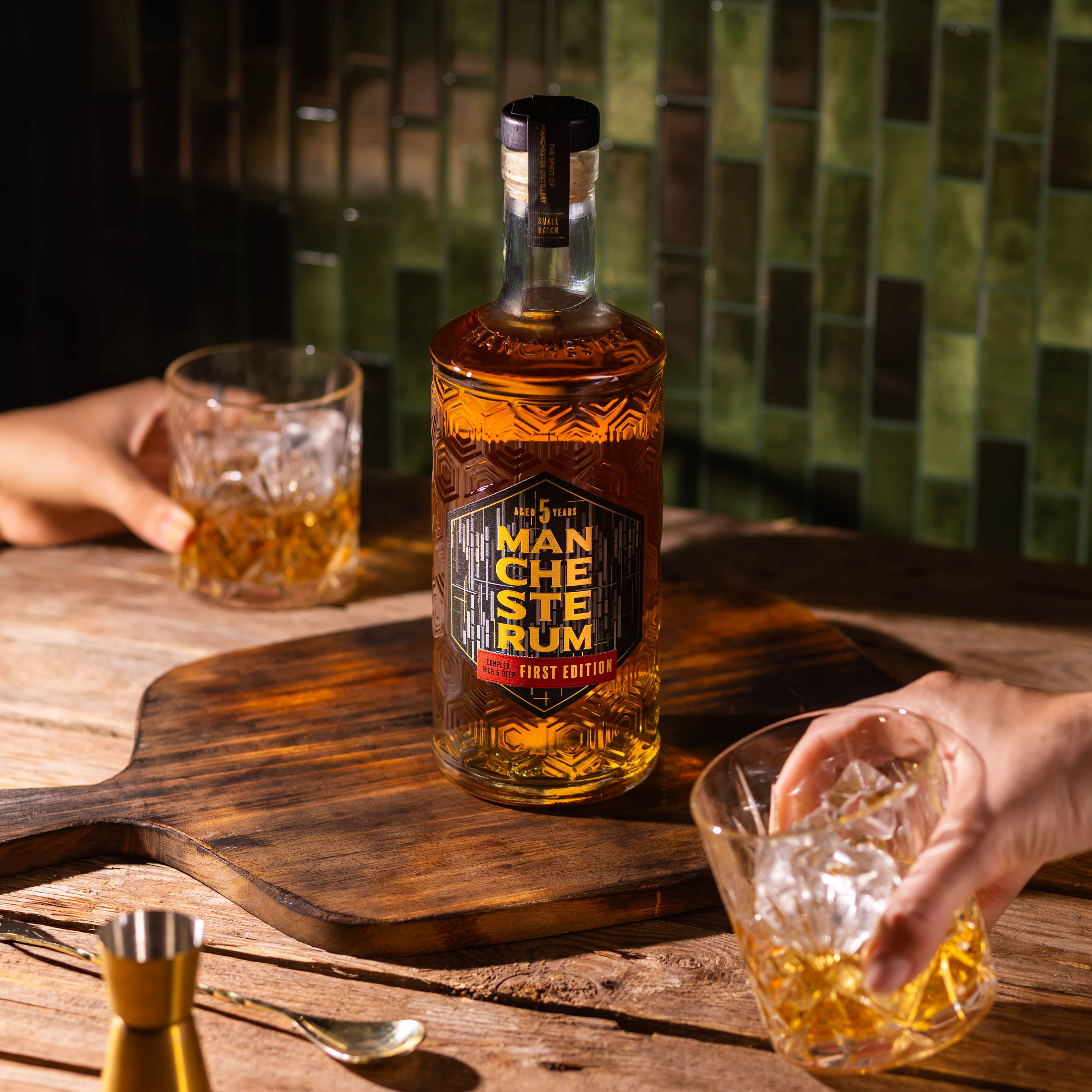 Enjoying Manchester Rum with friends